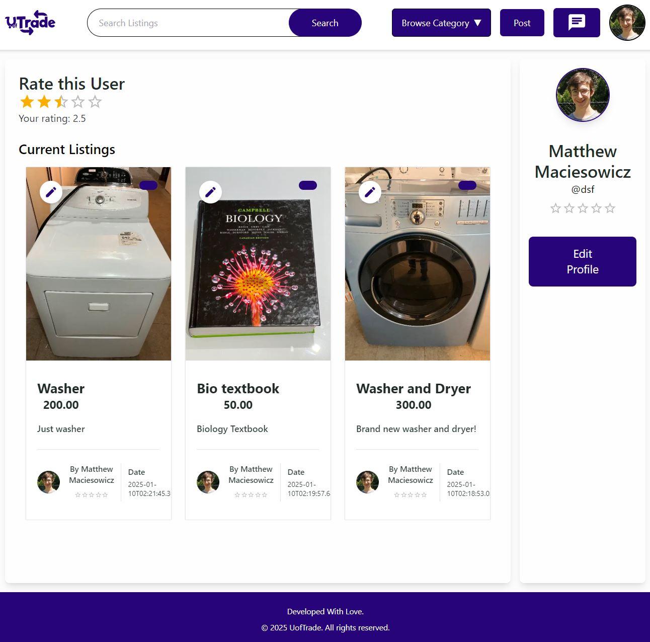 UofTrade Marketplace overview